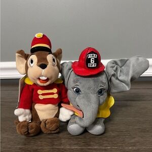 Disney Dumbo and Timothy Mouse Plush Set Fireman Drum Major Stuffed Toys